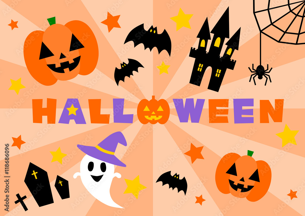 ハロウィン イラスト ロゴマーク オレンジ背景 Stock Vector Adobe Stock ハロウィン イラスト ロゴマーク オレンジ背景 Stock Vector Adobe Stock