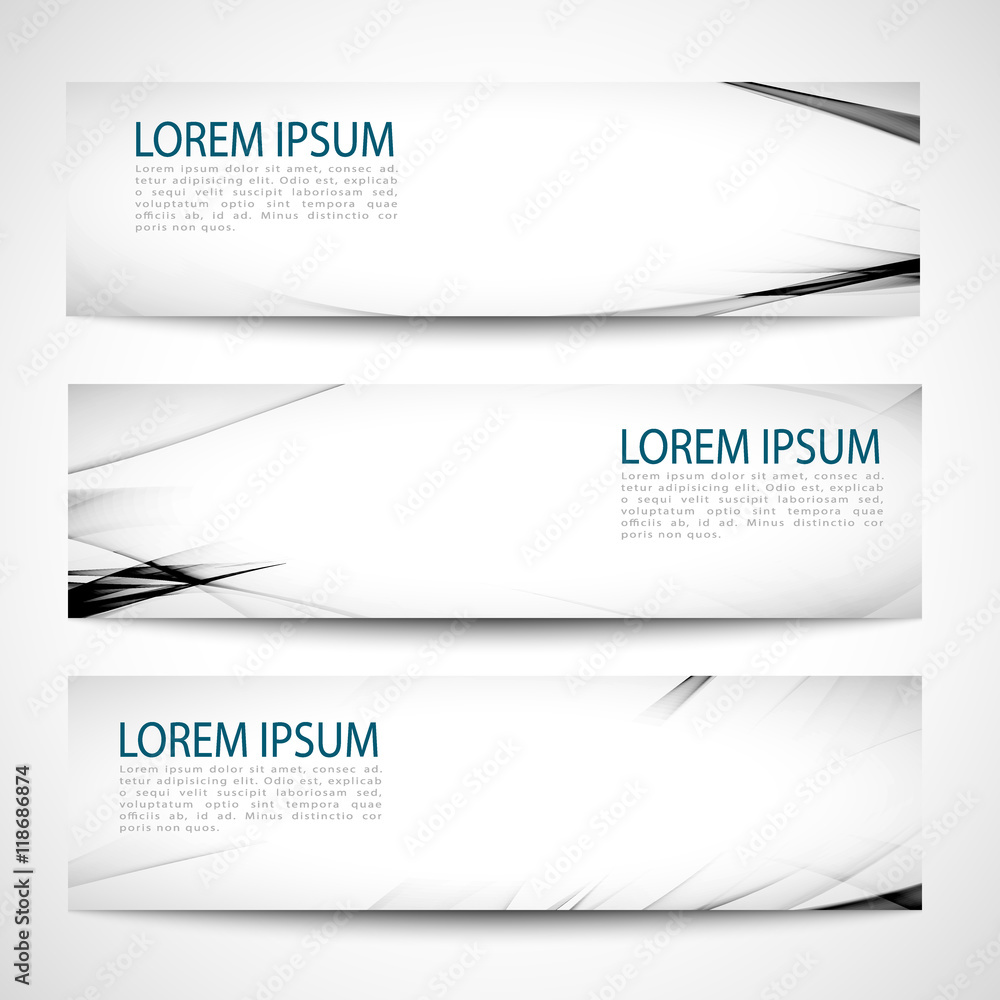 Abstract header gray black and white wave white vector design