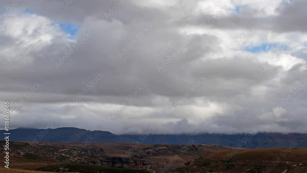 Time lapse of dramatic stormy clouds over a Karoo landscape, South Africa Time lapse of dramatic stormy clouds over a Karoo landscape, South Africa