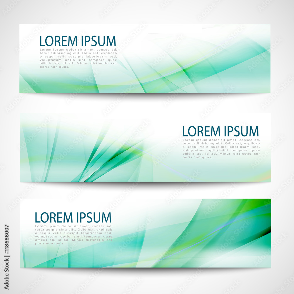 Fototapeta premium Abstract header green wave white vector design
