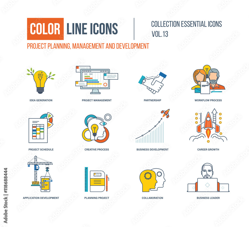 Color Line icons collection.