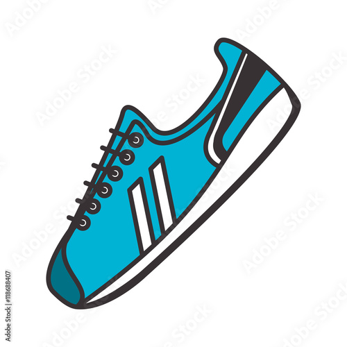 running shoes healthy lifestyle gym fitness icon. Flat and Isolated design. Vector illustration
