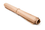 Roll of used brown wrapping paper