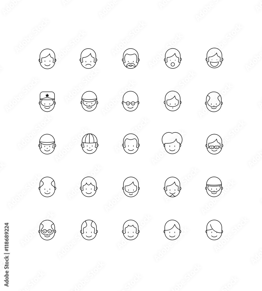 Caricature, portrait, emoticone, tête, avatar Caricature, portrait, emoticone, tête, avatar