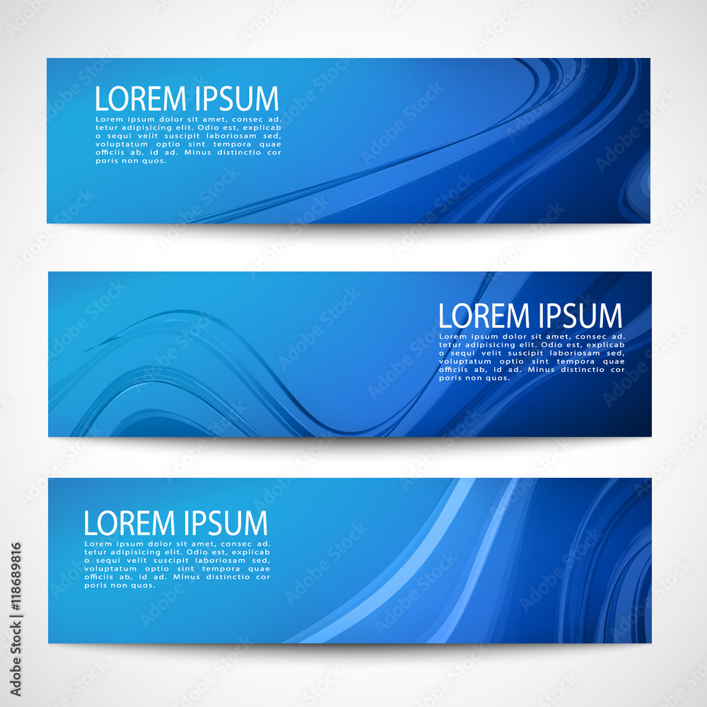 Fototapeta premium Abstract header dark blue wave vector design