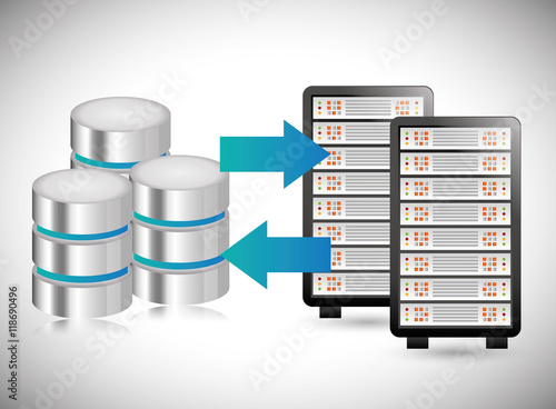 web hosting data center security system technology icon set. Colorful and flat design. Vector illustration