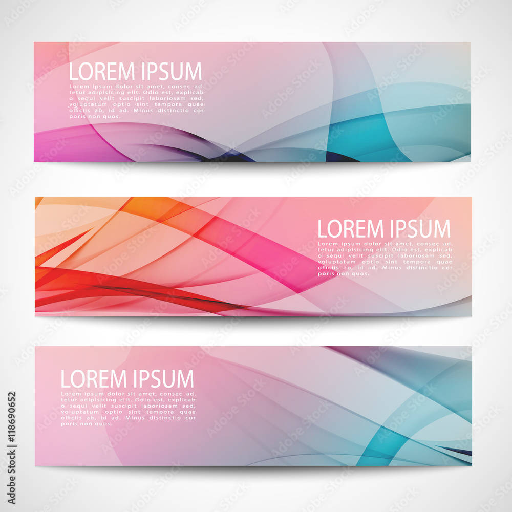 Fototapeta premium Abstract header blue pink wave white vector design. colorful background