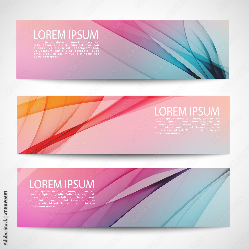 Naklejka premium Abstract header blue pink wave white vector design. colorful background