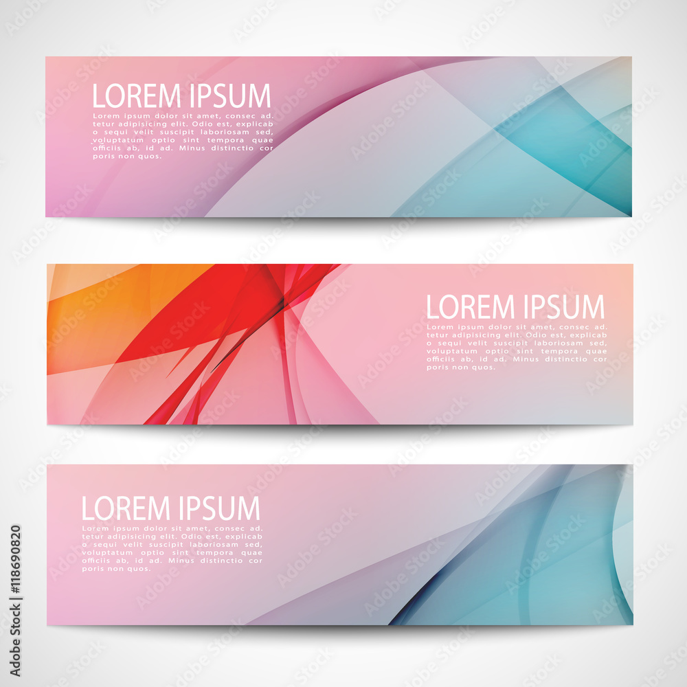Naklejka premium Abstract header blue pink wave white vector design. colorful background