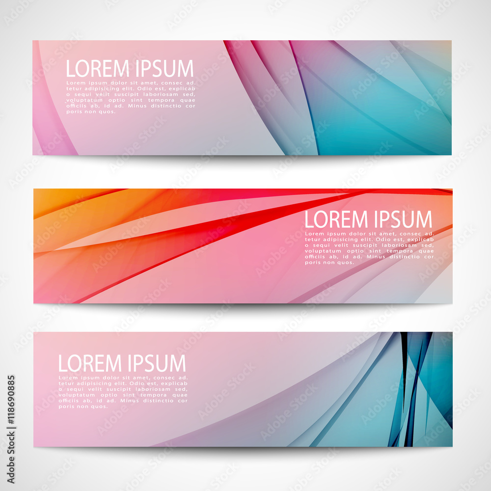 Fototapeta premium Abstract header blue pink wave white vector design. colorful background