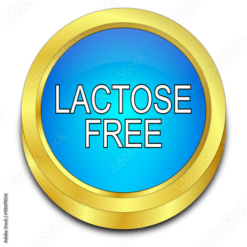 Lactose free Button - 3D illustration