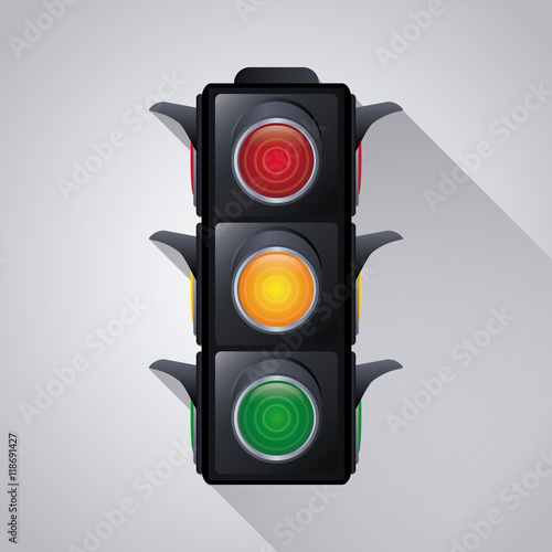 semaphore trafficlight sign warning road street icon. Colorful and isolated design. Vector illustration