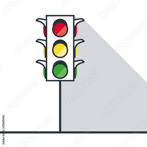 semaphore trafficlight sign warning road street icon. Colorful and isolated design. Vector illustration