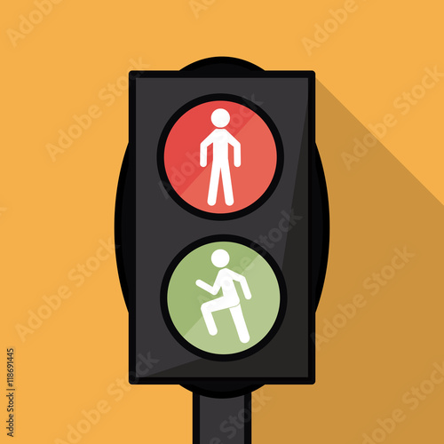 semaphore trafficlight sign warning road street icon. Colorful design. Vector illustration