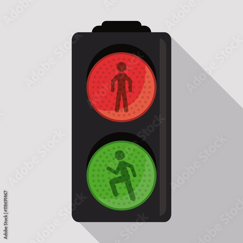 semaphore trafficlight sign warning road street icon. Colorful and isolated design. Vector illustration