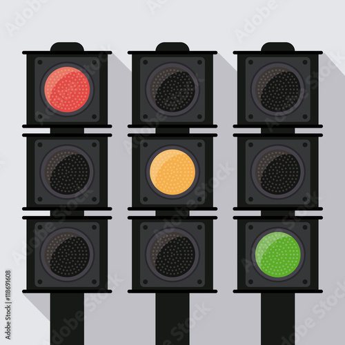 semaphore trafficlight sign warning road street icon. Colorful and isolated design. Vector illustration