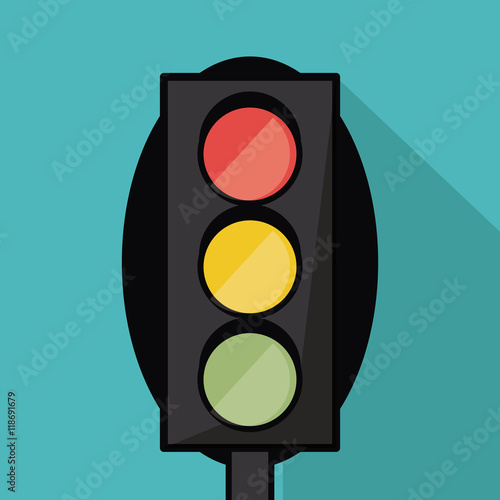 semaphore trafficlight sign warning road street icon. Colorful design. Vector illustration