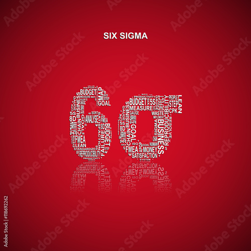 Six sigma typography background