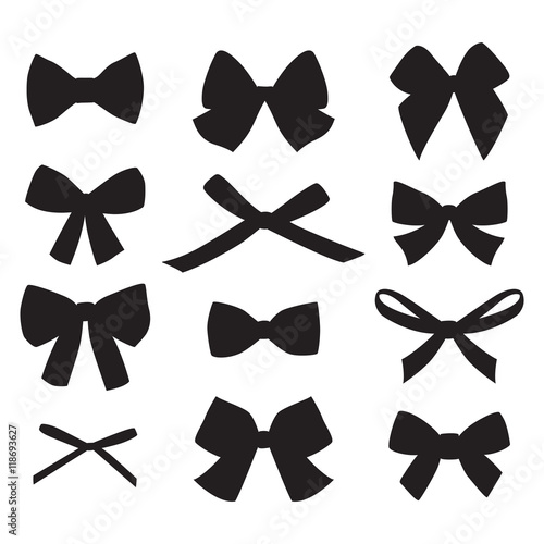 Set of graphical decorative bows.