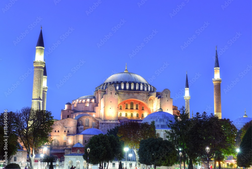 Hagia Sophia was a Greek Orthodox Christian patriarchal basilica (church), later converted into an Ottoman mosque, and now a museum in Istanbul, Turkey