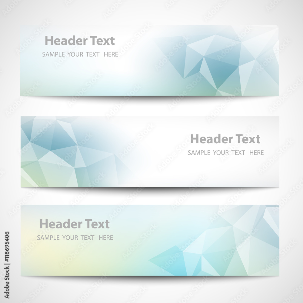 Fototapeta premium Set of label banner polygon background colorful pattern triangle geometric with space for text and message modern artwork design , vector