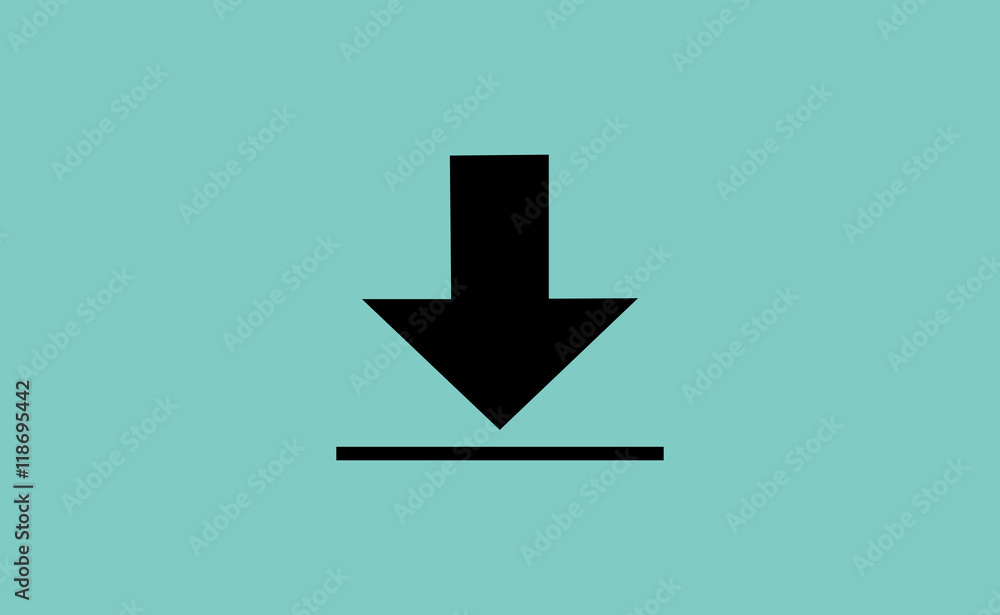 Vector download symbol icon on flat background Vector download symbol icon on flat background