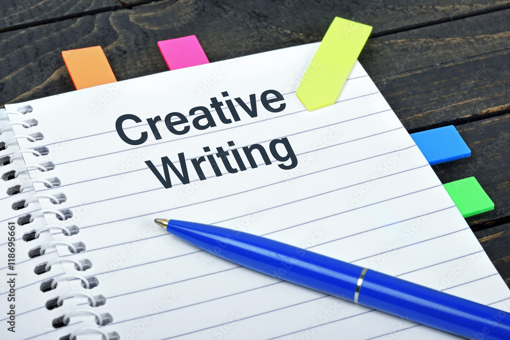 Creative Writing word on notepad Creative Writing word on notepad