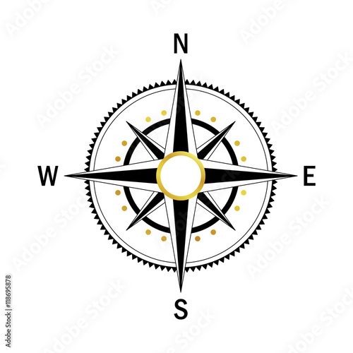 gold black compass