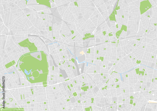 vector city map of north central London, Camden