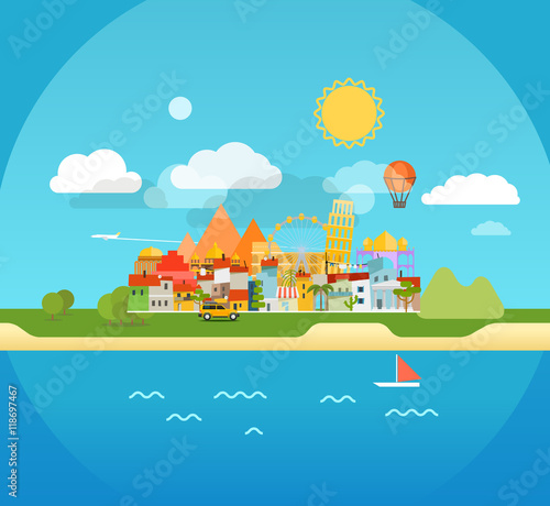 Summer seaside vacation illustration