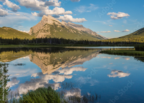 Mt. Rundle reflects in Vermilion Lakes