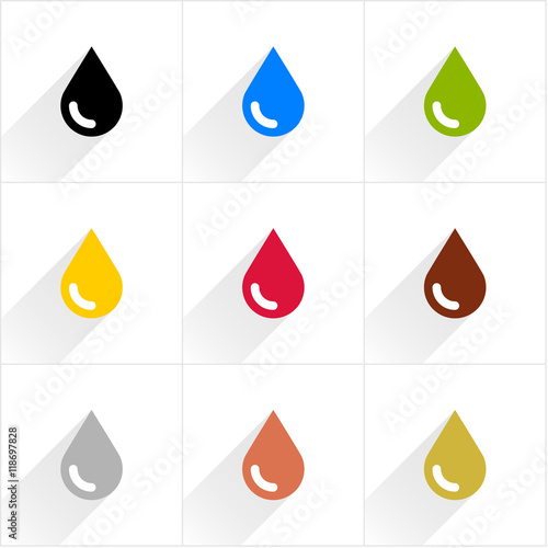Color drop icon in flat style