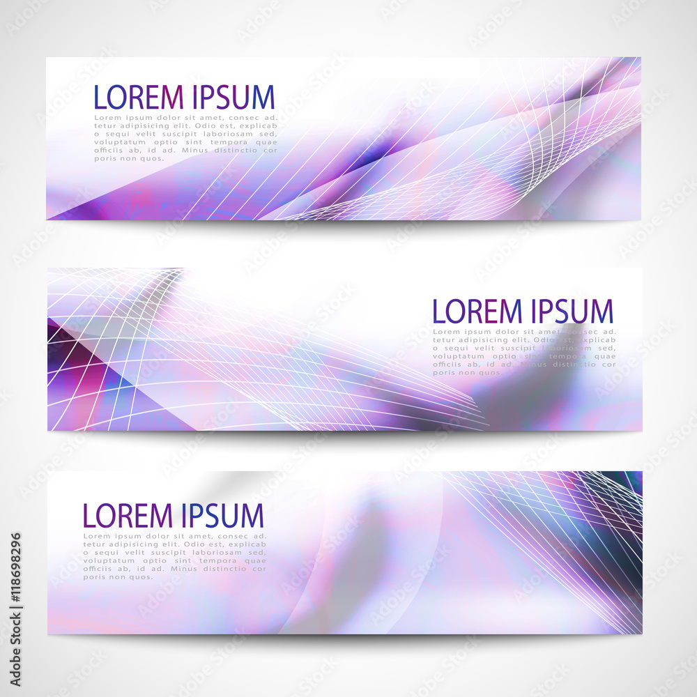 Fototapeta premium Abstract header purple wave white vector design