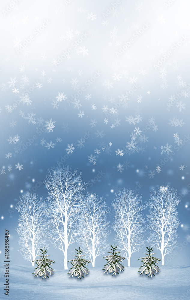 forest in the frost. Winter landscape. Snow covered trees. forest in the frost. Winter landscape. Snow covered trees.