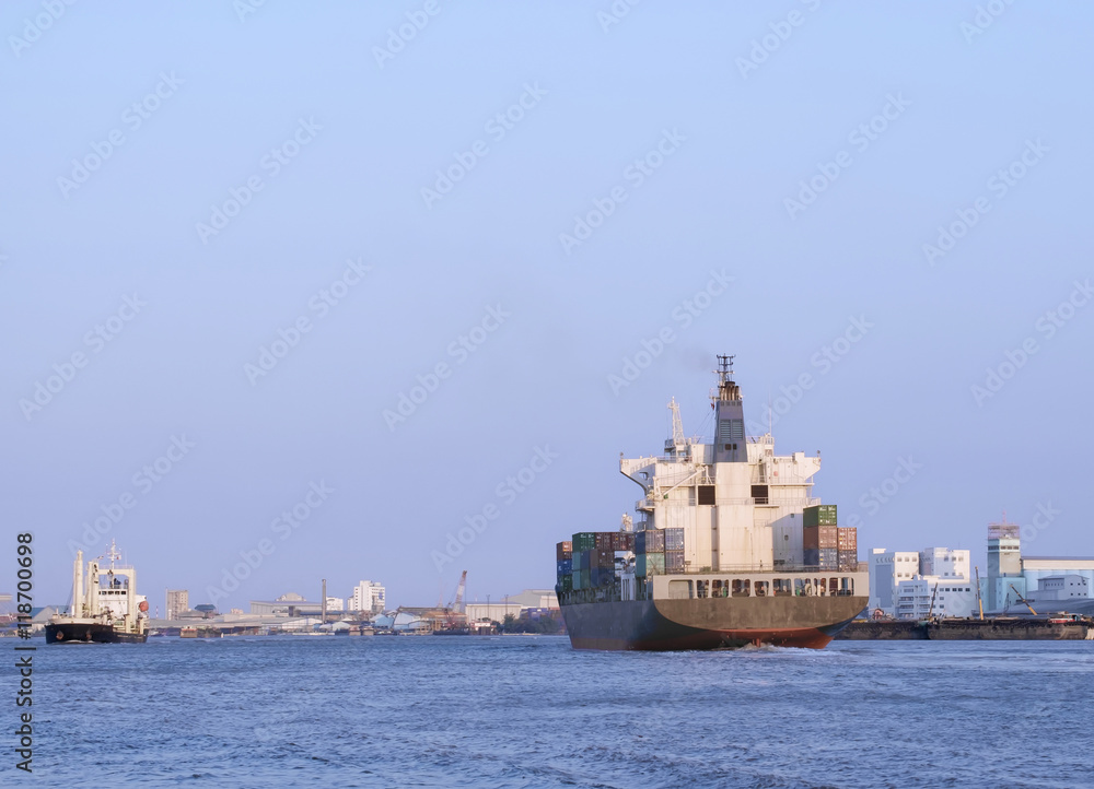 Cargo ship / View of cargo ship in the river.