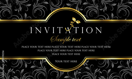Invitation card - black and gold style