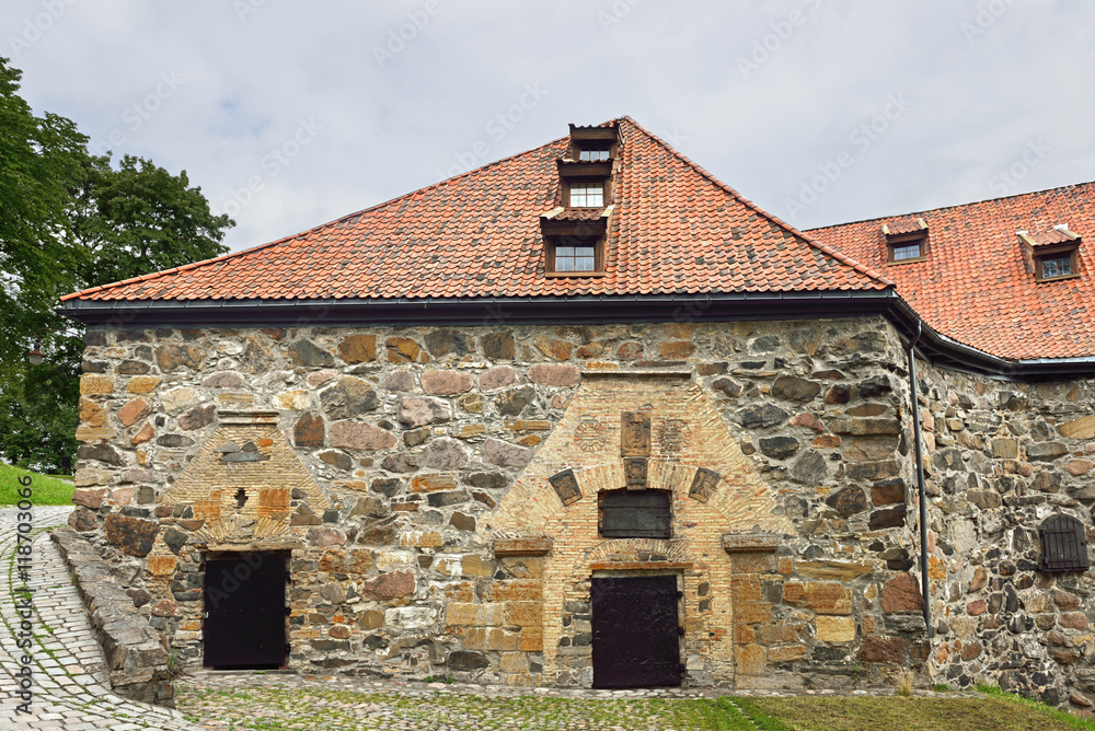 Fototapeta premium Akershus Fortress is medieval castle that was built to protect Oslo, capital of Norway