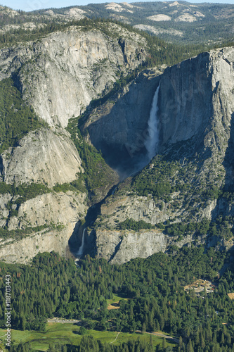Upper and lower falls in Yosemite national Park