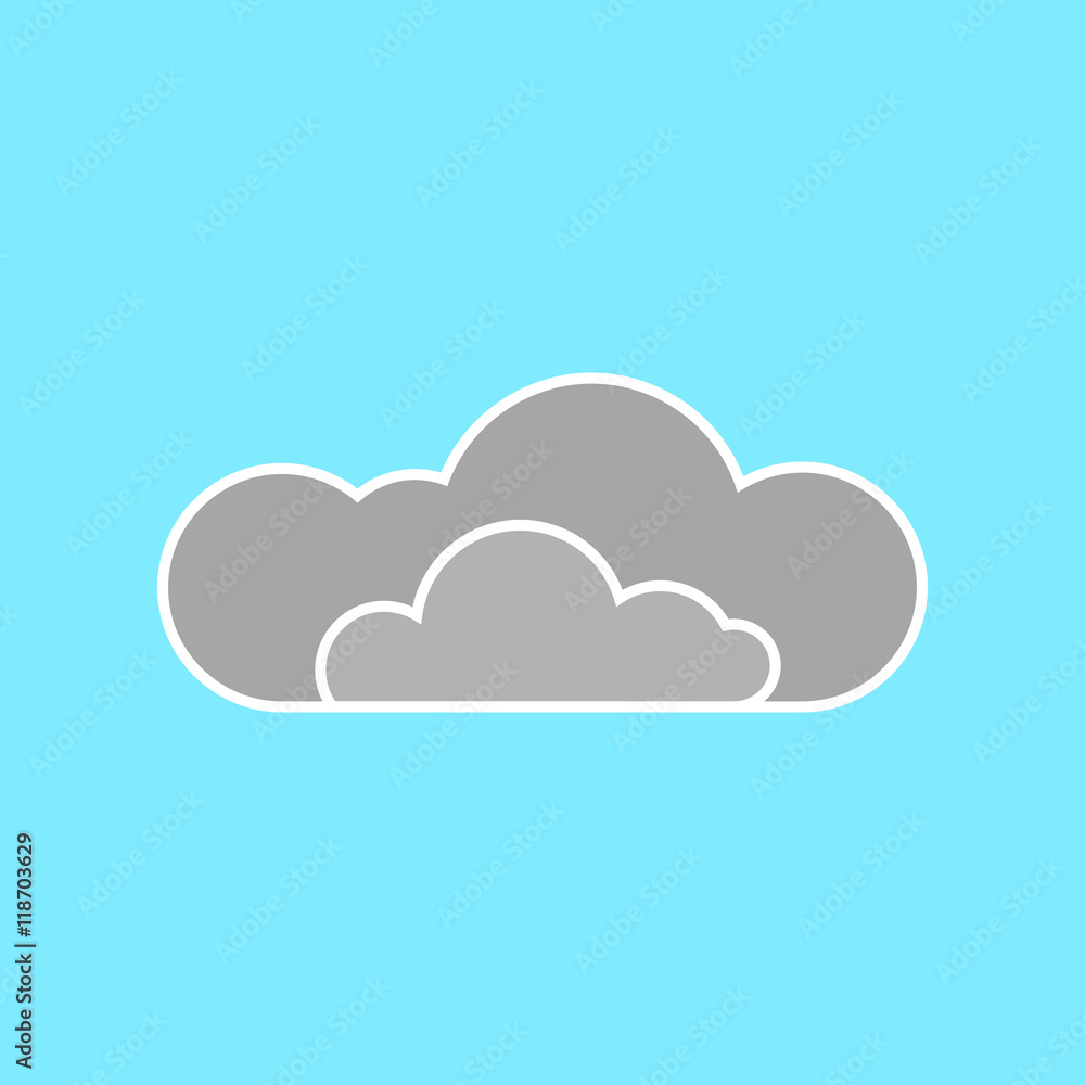 Cloud on blue background. Flat icon. Cloud on blue background. Flat icon.