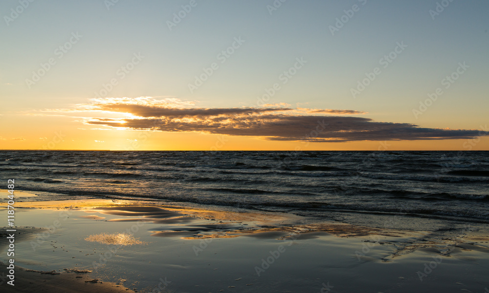 Sunset at the beach, Jurmala, Latvia, Baltic sea