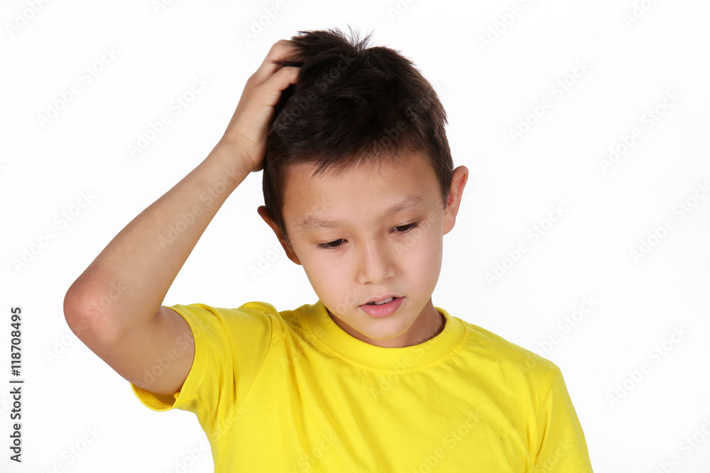 Depressed school boy Depressed school boy