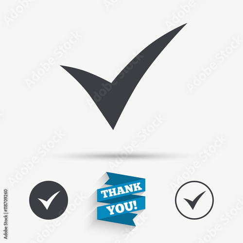 Check sign icon. Yes symbol.