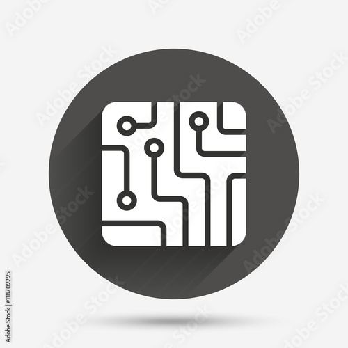 Circuit board sign icon. Technology symbol.
