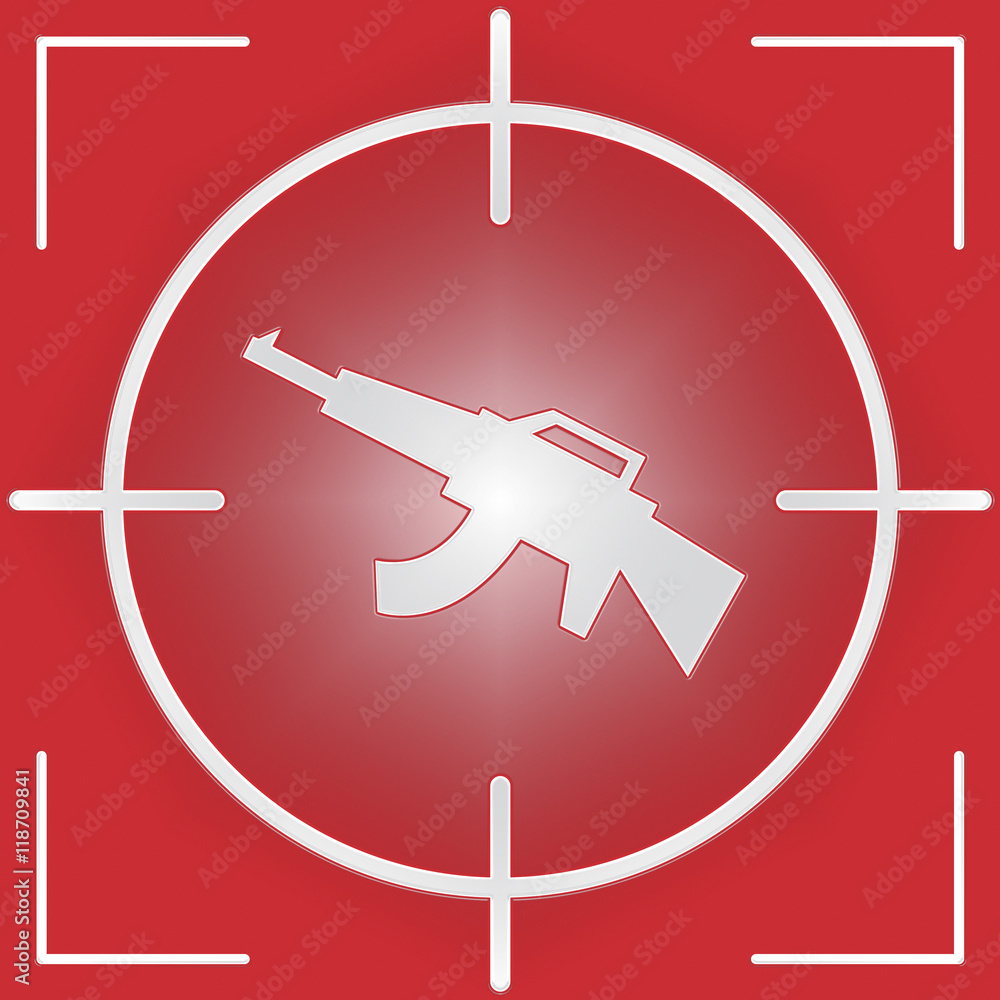 Machine Gun Sight Represents Combat And War Machine Gun Sight Represents Combat And War