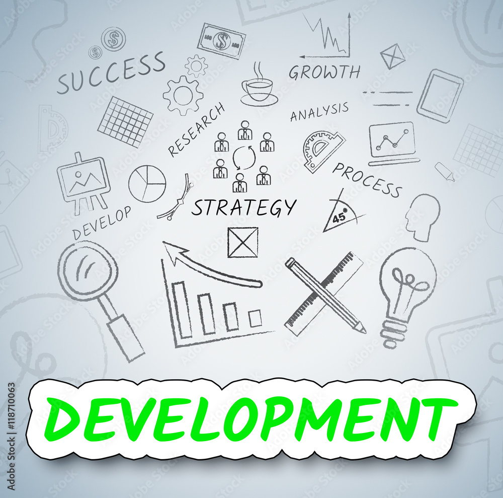 Development Icons Means Growth Progress And Evolution