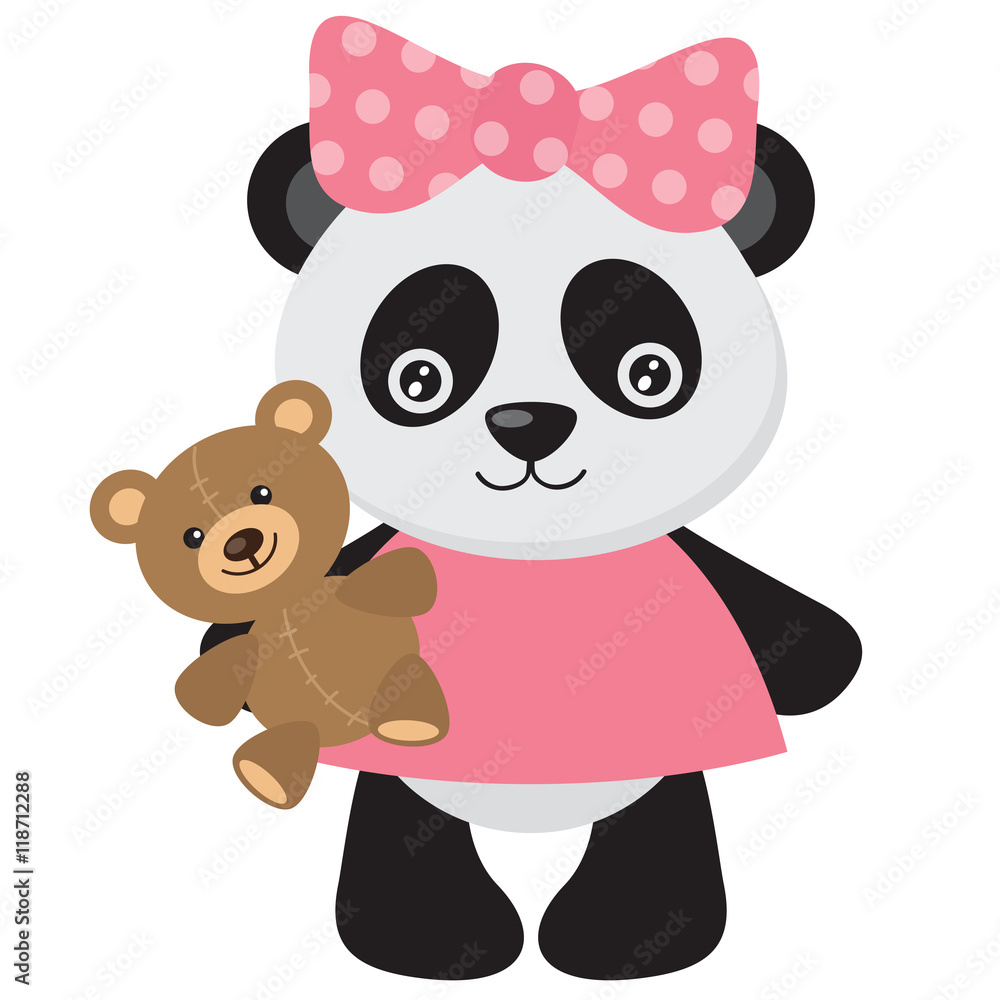 Fototapeta premium Cute panda vector illustration 
