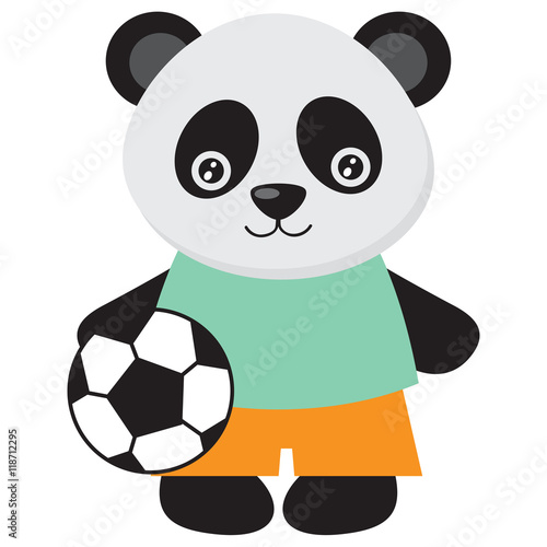 Fototapeta Naklejka Na Ścianę i Meble -  Cute panda soccer player vector illustration