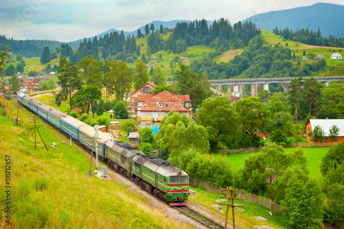 Train in the mountains