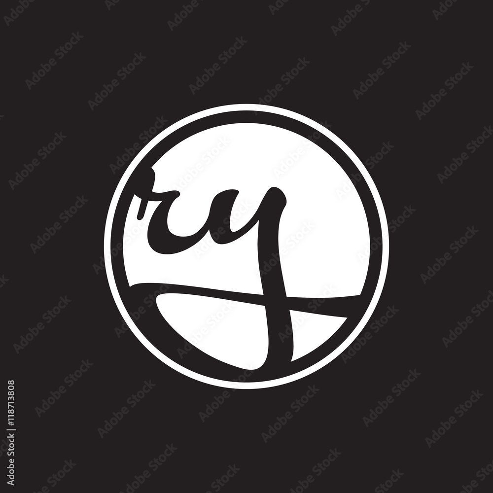 initial letter logo circle with ring white color initial letter logo circle with ring white color