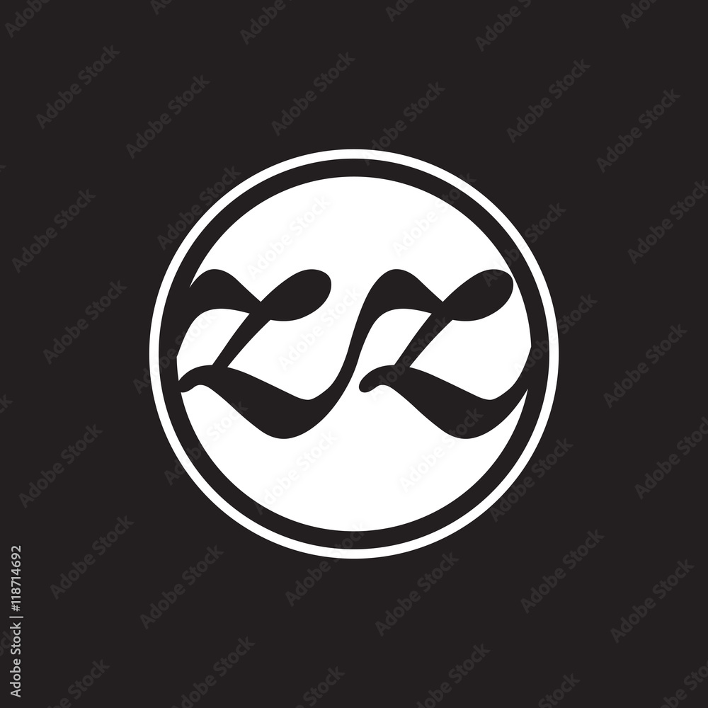 initial letter logo circle with ring white color initial letter logo circle with ring white color
